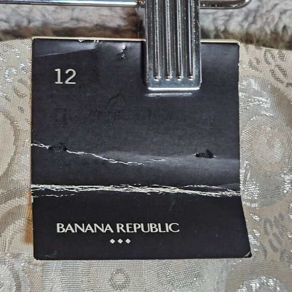 VTG Banana Republic Metallic 12 Mini Skirt Brocade Art core Holiday Glam - Picture 6 of 16